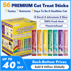 Nutritious Cat Treats, Grain-Free, Lickable, Squeezable Creamy Cat Treat/Topper, Variety Box