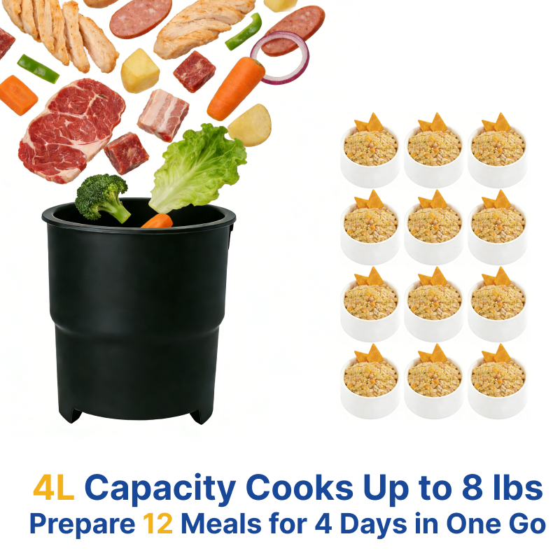 Auto Pet Food Maker, 4L Large Capacity Dog & Cat Food Processor,One-Touch Steam & Stir, No Chopping Required,  5 Cooking Modes for 8 Food Textures, Dishwasher Safe, Fits 8 lbs of Food