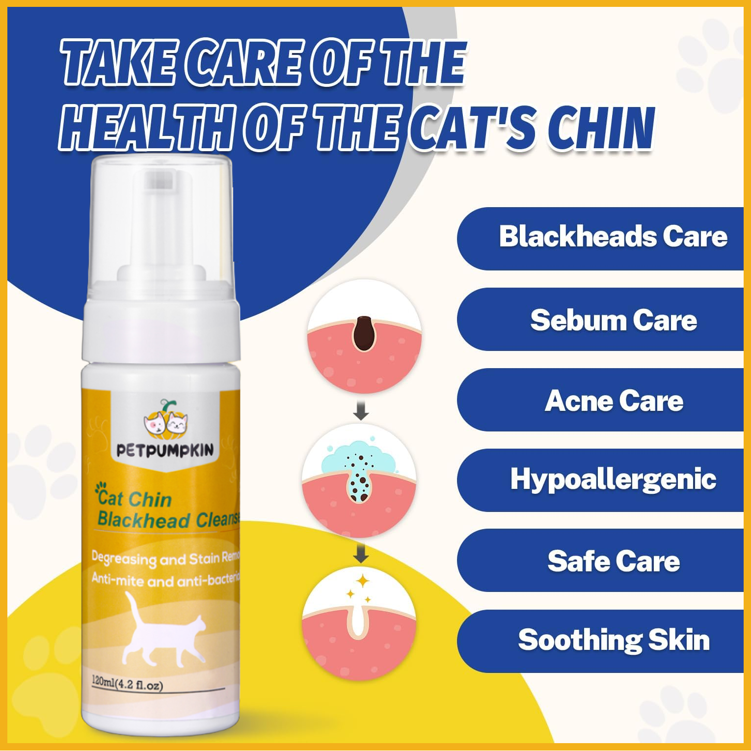 Cat Black Seed Cleaner,Remove Cat Chin Blackheads,Cat Acne Chin Treatment,Cat Black Seed Cleaner,Improved Skin Health and Black Seed Removal,Updated Cat Ance Brush,Soothes Chin Acne,Oil Control 4.2fl.oz