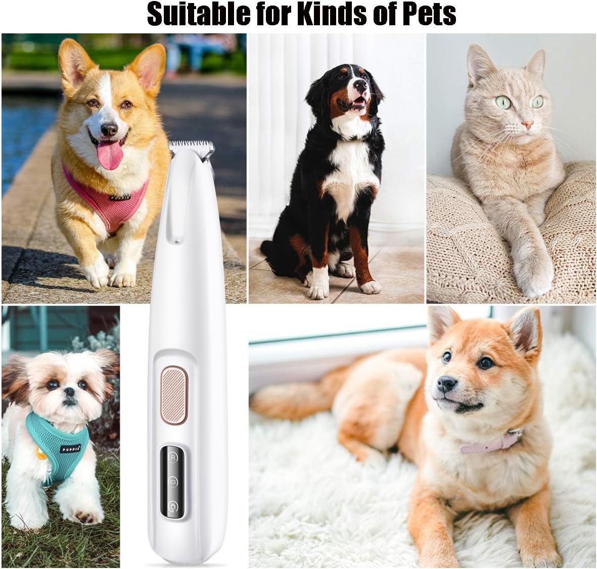 2025 New Pet Trimmer for dogs and cats,Waterproof Rechargeable Pet Shaver with LED Light, Multifunctional Pet Hair Clippers for Paws Eyes Ears Face Rump,dog stuff,cat paw trimmer