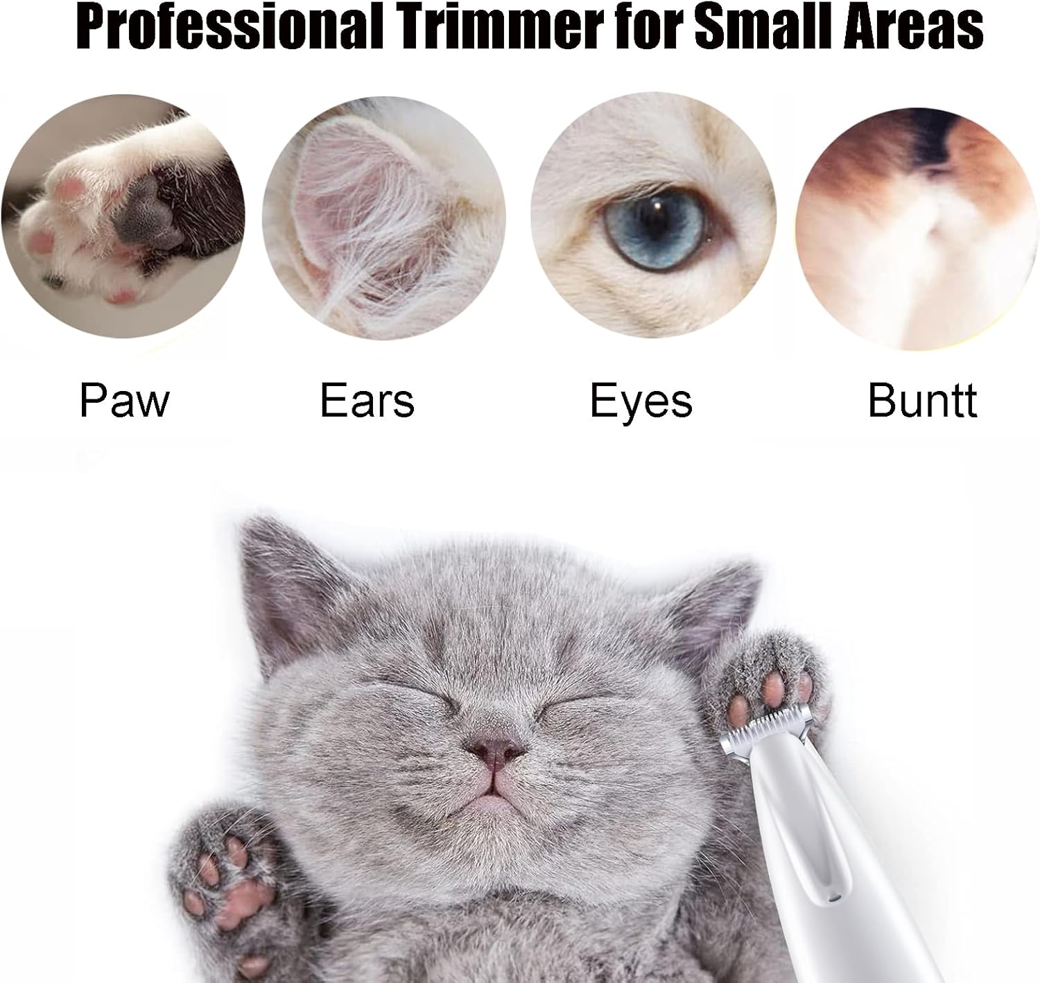 2025 New Pet Trimmer for dogs and cats,Waterproof Rechargeable Pet Shaver with LED Light, Multifunctional Pet Hair Clippers for Paws Eyes Ears Face Rump,dog stuff,cat paw trimmer