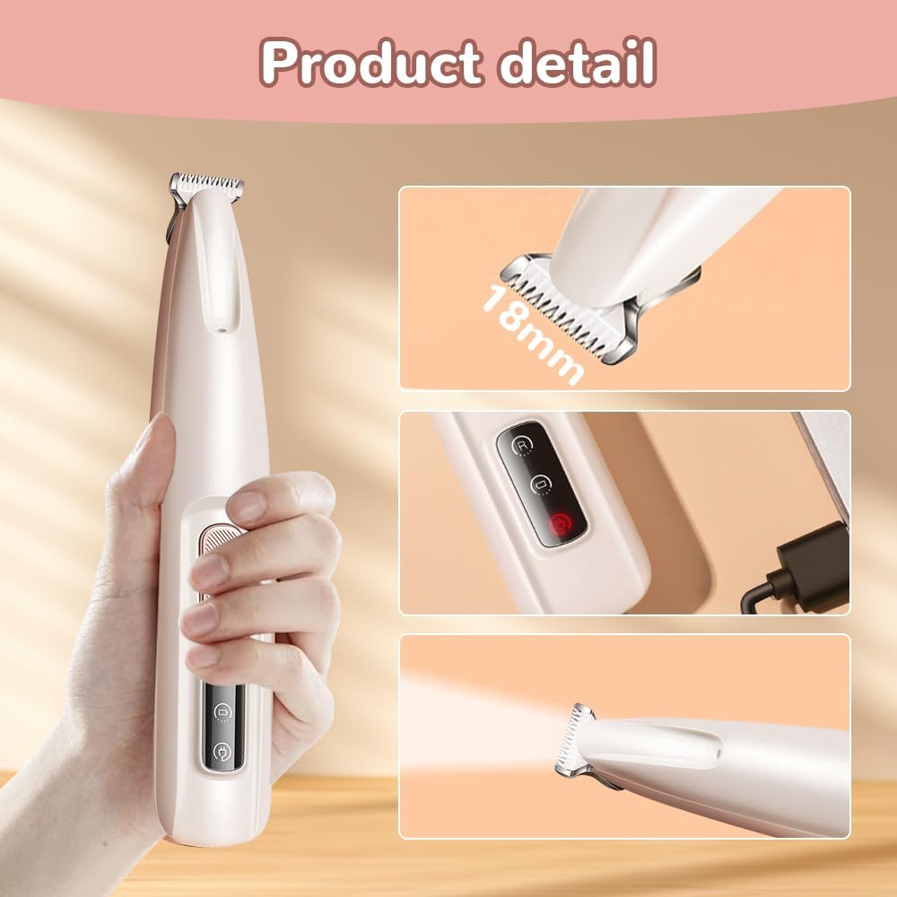 2025 New Pet Trimmer for dogs and cats,Waterproof Rechargeable Pet Shaver with LED Light, Multifunctional Pet Hair Clippers for Paws Eyes Ears Face Rump,dog stuff,cat paw trimmer