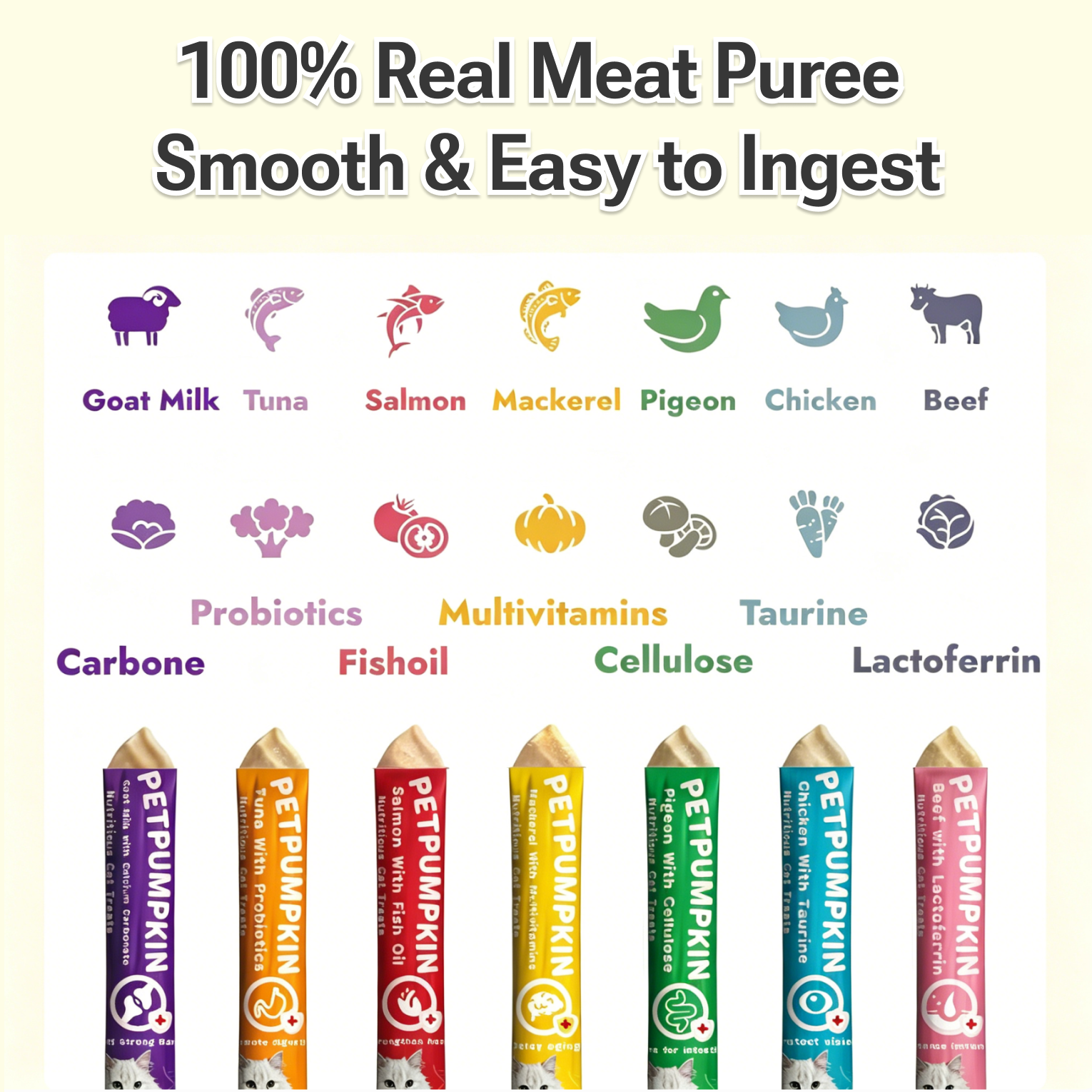 32-in-1 Multivitamin  Lickable Cat Treats - Zero Gum - Vet-Approved Cat Paste for Shed Control, Joint Health & Digestion