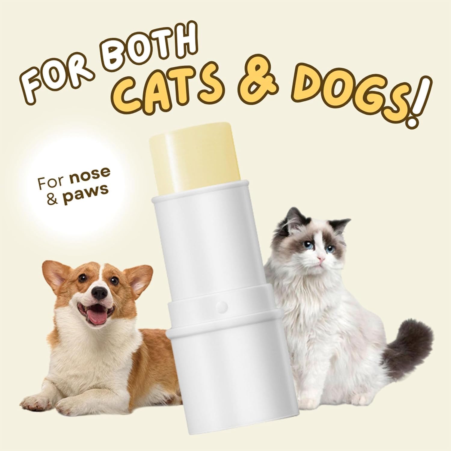 Dog&Cat Paw Balm - Paw Moisturizer & Soothing Protection from Snow & Hot Pavements - Snout Soother for Pet - Easy & Fast to Apply, Natural, Non-Toxic, Food-Grade, Lick-Safe Paw Wax for Dogs&Cats