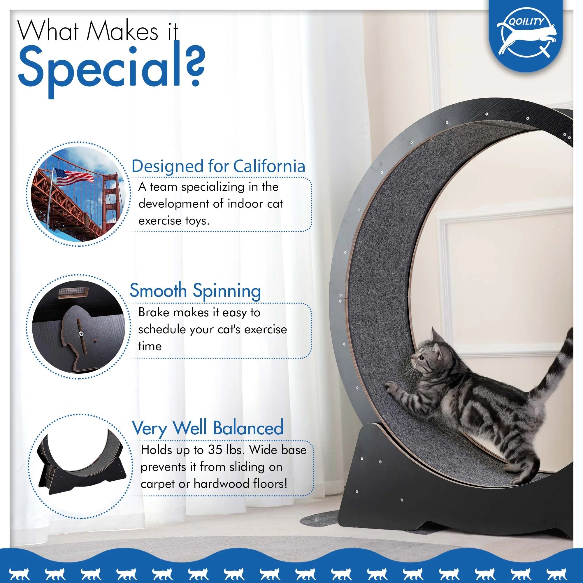 Wooden Black Cat Exercise Wheel (Middle)