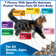 Nutritious Cat Treats, Grain-Free, Lickable, Squeezable Creamy Cat Treat/Topper, Variety Box