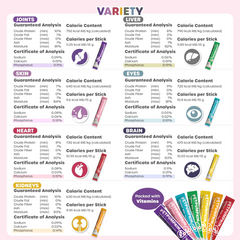 Nutritious Cat Treats, Grain-Free, Lickable, Squeezable Creamy Cat Treat/Topper, Variety Box